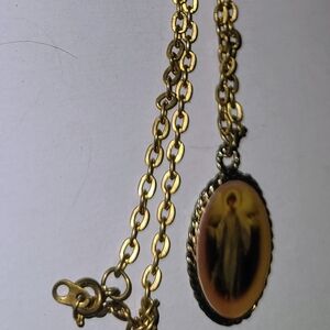 Catholic Prayer Pendant on God Tone Long Chain